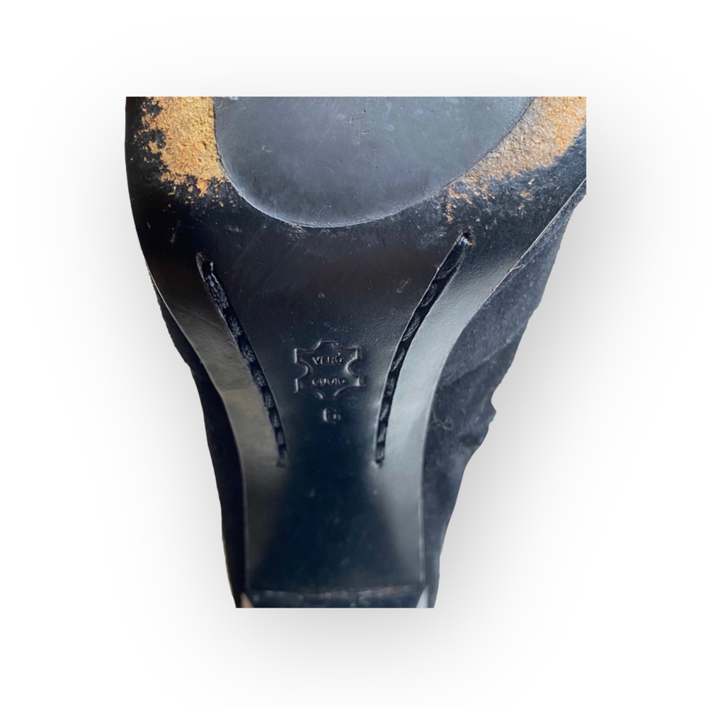 Michael Kors โ Embossed Buckled Tall Heeled Boots โ Rich Black Suede โ 6M โ Hot - Picture 10 of 16